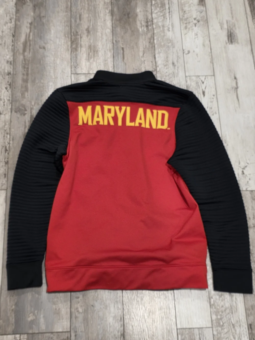 Men's Small Maryland Terrapins Under Armour Athletic Jacket Red Black Loose Fit